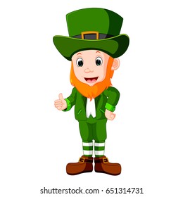 vector illustration of Cartoon funny leprechaun