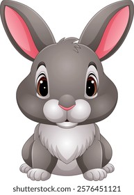 Vector illustration of cartoon funny rabbit