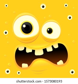 Vector Illustration Cartoon Funny Yellow Monster Stock Vector (Royalty ...