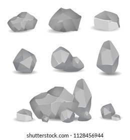 Vector Illustration of Cartoon Game Art Rocks and Stones
