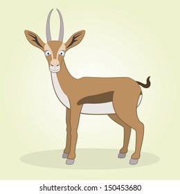 Vector Illustration of Cartoon Gazelle
