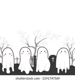 Vector illustration of a cartoon ghost