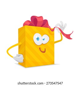 ilustración vectorial de la caja de regalo de dibujos animados