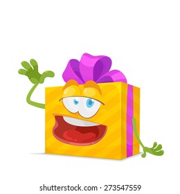 vector illustration of cartoon gift box