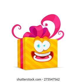 vector illustration of cartoon gift box