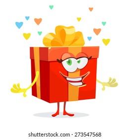 vector illustration of cartoon gift box