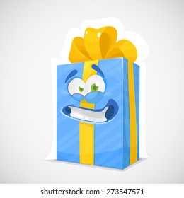 vector illustration of cartoon gift box