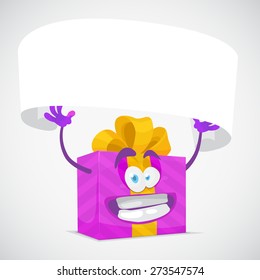 vector illustration of cartoon gift box