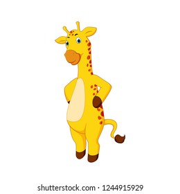 vector illustration of a cartoon giraffe