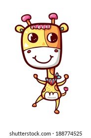 Vector illustration of Cartoon  Giraffe