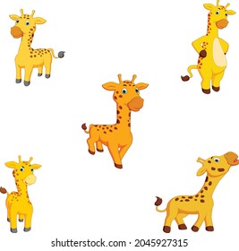 Ilustración vectorial de la jirafa de dibujos animados