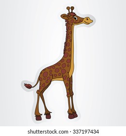 Vector illustration of the cartoon giraffe.
