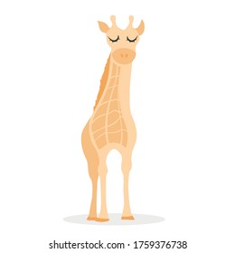 Vektorgrafik einer Cartoon-Giraffe. Einzeln, weißer Hintergrund