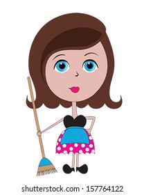 Vector illustration of a cartoon girl