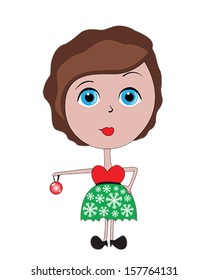 Vector illustration of a cartoon girl