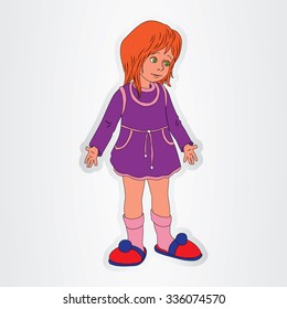 Vector illustration of the cartoon girl