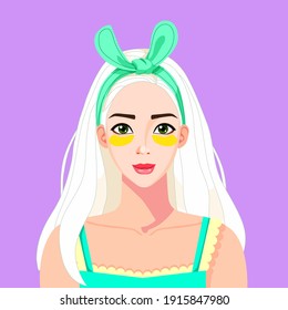 vector illustration cartoon girl with patch