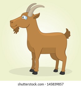 Vector Illustration of Cartoon Goat