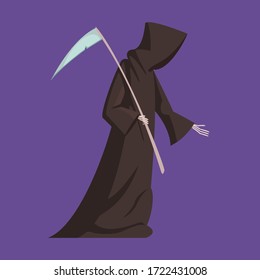 vector illustration cartoon graphic icon of grim reaper death angel