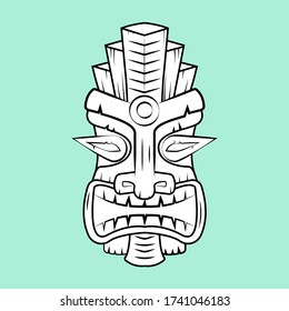 ilustración vectorial icono gráfico de tiki hawai estatua tótem libros de coloración