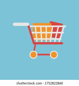 vector illustration cartoon graphic icon of shopping cart