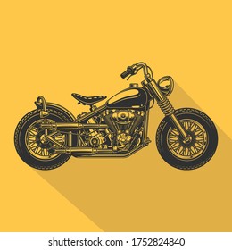 vector illustration cartoon graphic icon of motorcyle custom