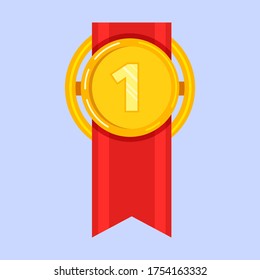 vector illustration cartoon graphic icon of champion medal