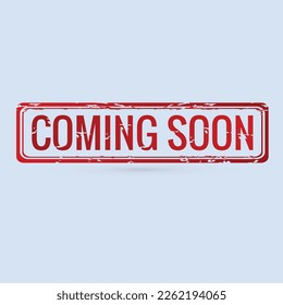 vector illustration cartoon graphic icon of  coming soon red label