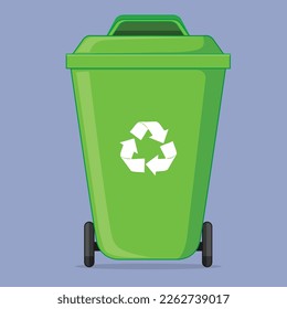 vector illustration cartoon graphic icon of waste truck container recycler