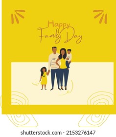 vector illustration of cartoon graphics of people, family, text. top view, perfect for backdrops, social media and commemorating international family day