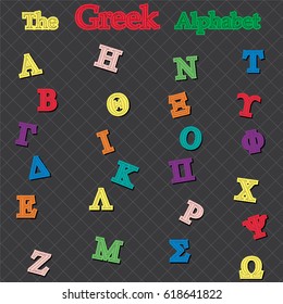Vector illustration of the cartoon Greek alphabet