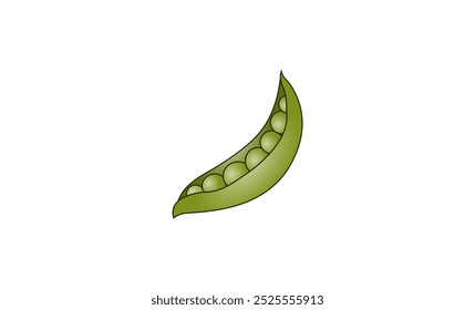 Vector illustration of a cartoon green bean pod