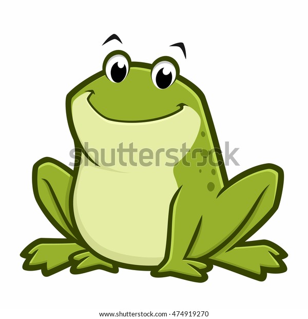 Vector Illustration Cartoon Green Fat Frog Stock Vector (Royalty Free ...