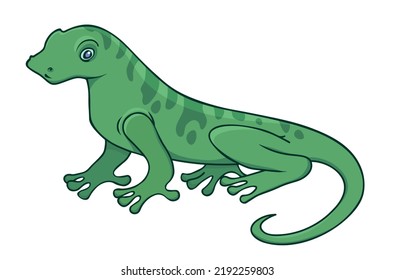 Vector Illustration Cartoon Green Lizard Isolated Stock Vector (royalty 