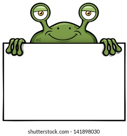 Vector illustration of Cartoon green monster