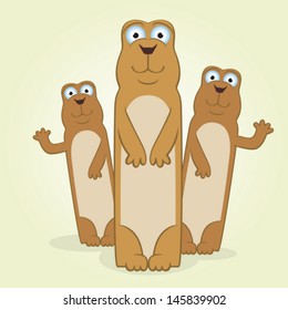 Vector Illustration of Cartoon Ground Squirrel