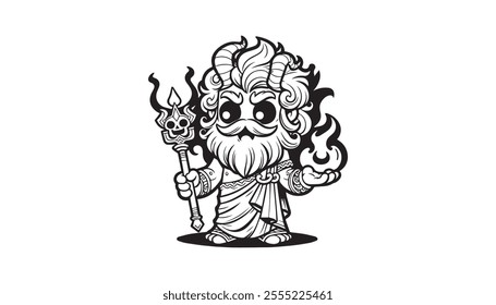 Vector illustration of cartoon hades god