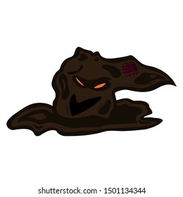 Vector illustration of a cartoon Halloween magic hat. Witch hat with emotion. Design element for Halloween.
Background. Wallpaper
