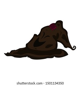 Vector illustration of a cartoon Halloween magic hat. Witch hat with emotion. Design element for Halloween.
Background. Wallpaper