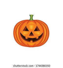 Vector illustration of a cartoon Halloween pumpkin