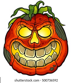 Vector illustration of Cartoon Halloween pumpkin