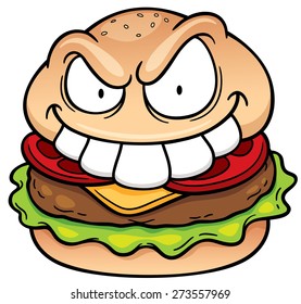 Vector illustration of Cartoon hamburger