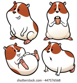 Vector illustration of Cartoon Hamster Character Set