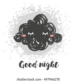 Vector illustration with cartoon hand drawn star. Design for baby, child or adult clothing like t-shirts or pajamas