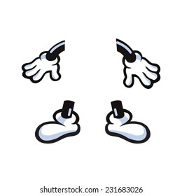 Vector illustration of cartoon hand and foot