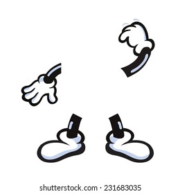 Vector illustration of cartoon hand and foot