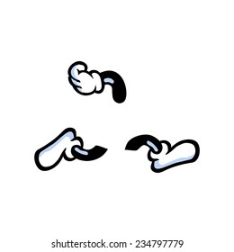 Vector illustration of cartoon hand and foot