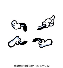 Vector illustration of cartoon hand and foot