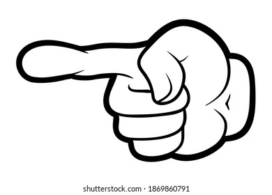 Vector illustration of a cartoon hand. Forefinger. Pointer.