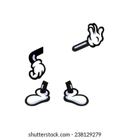 Vector illustration of cartoon hands and legs